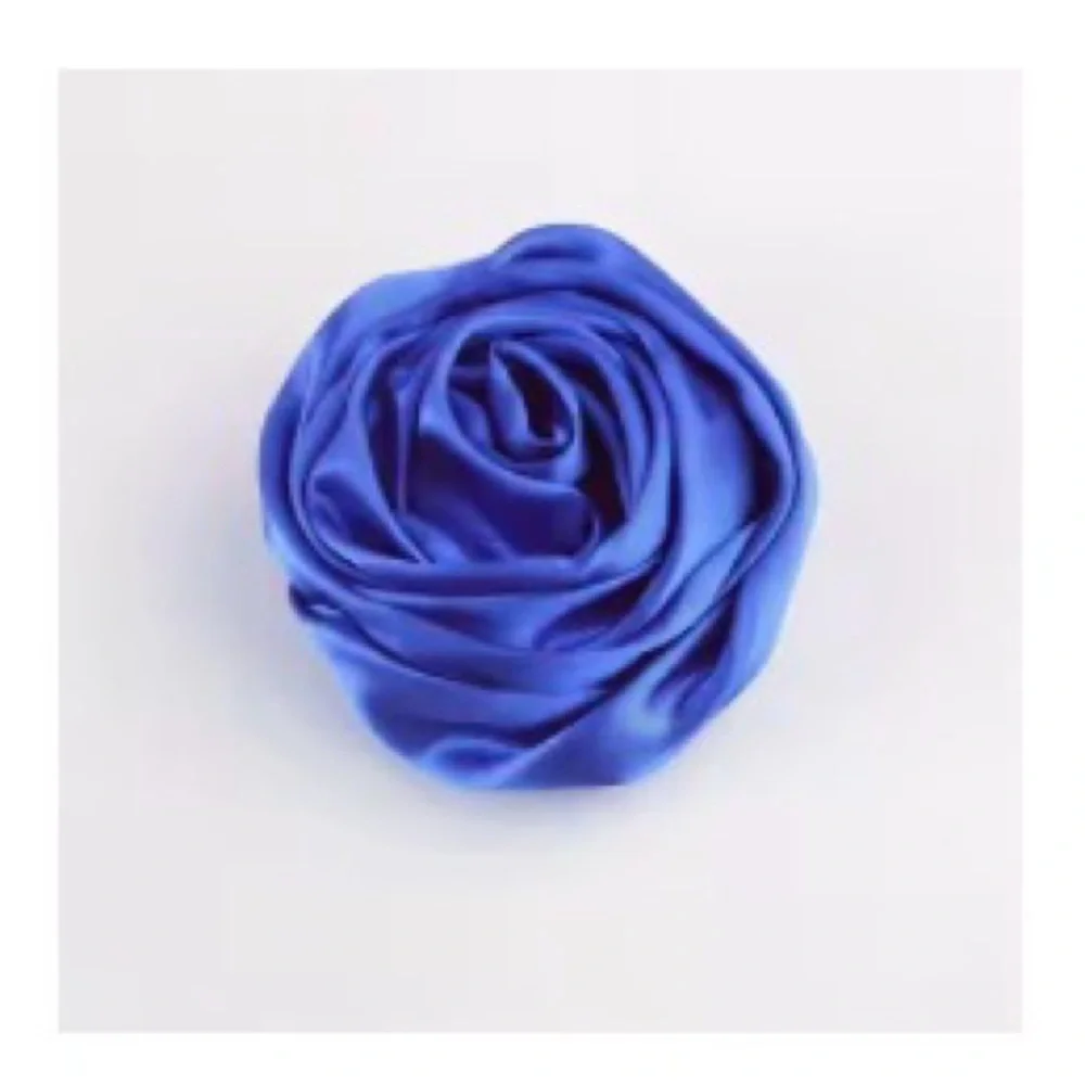 Sapphire Blue Satin Roses Embellishments Jewelry, Home, Crafts Clothes New 4pcs